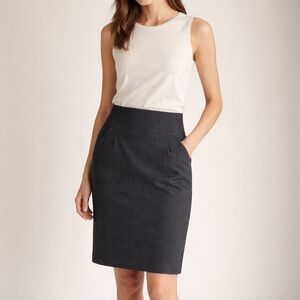 Banana Republic Blue Gray Pencil Skirt | Size 0 | Fully Lined